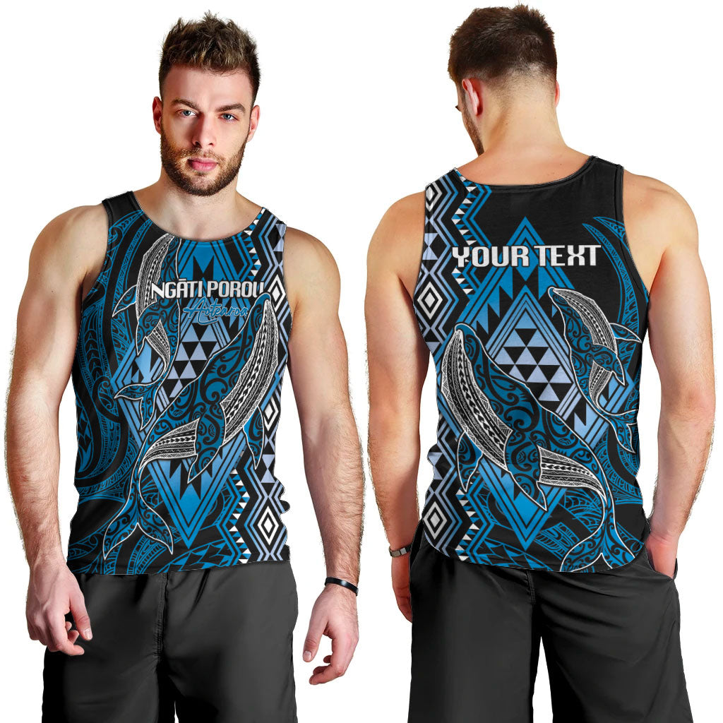Aotearoa Iwi Ngati Porou Personalised Men Tank Top NZ Maori Humpback Whale Taniko Motifs