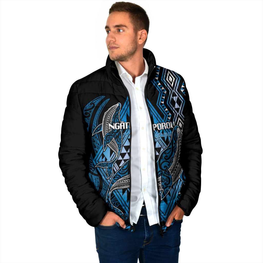 Aotearoa Iwi Ngati Porou Personalised Padded Jacket NZ Maori Humpback Whale Taniko Motifs