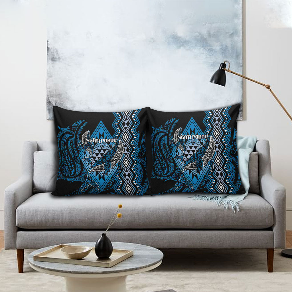 Aotearoa Iwi Ngati Porou Pillow Cover NZ Maori Humpback Whale Taniko Motifs