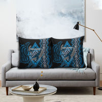 Aotearoa Iwi Ngati Porou Pillow Cover NZ Maori Humpback Whale Taniko Motifs