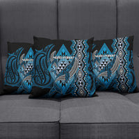 Aotearoa Iwi Ngati Porou Pillow Cover NZ Maori Humpback Whale Taniko Motifs