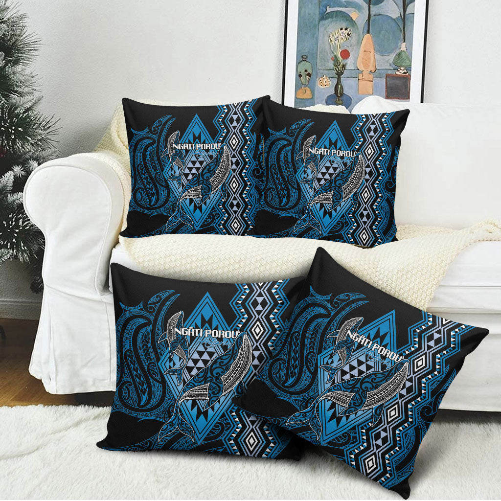 Aotearoa Iwi Ngati Porou Pillow Cover NZ Maori Humpback Whale Taniko Motifs