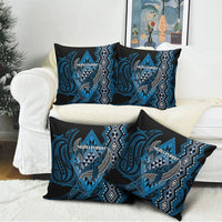 Aotearoa Iwi Ngati Porou Pillow Cover NZ Maori Humpback Whale Taniko Motifs