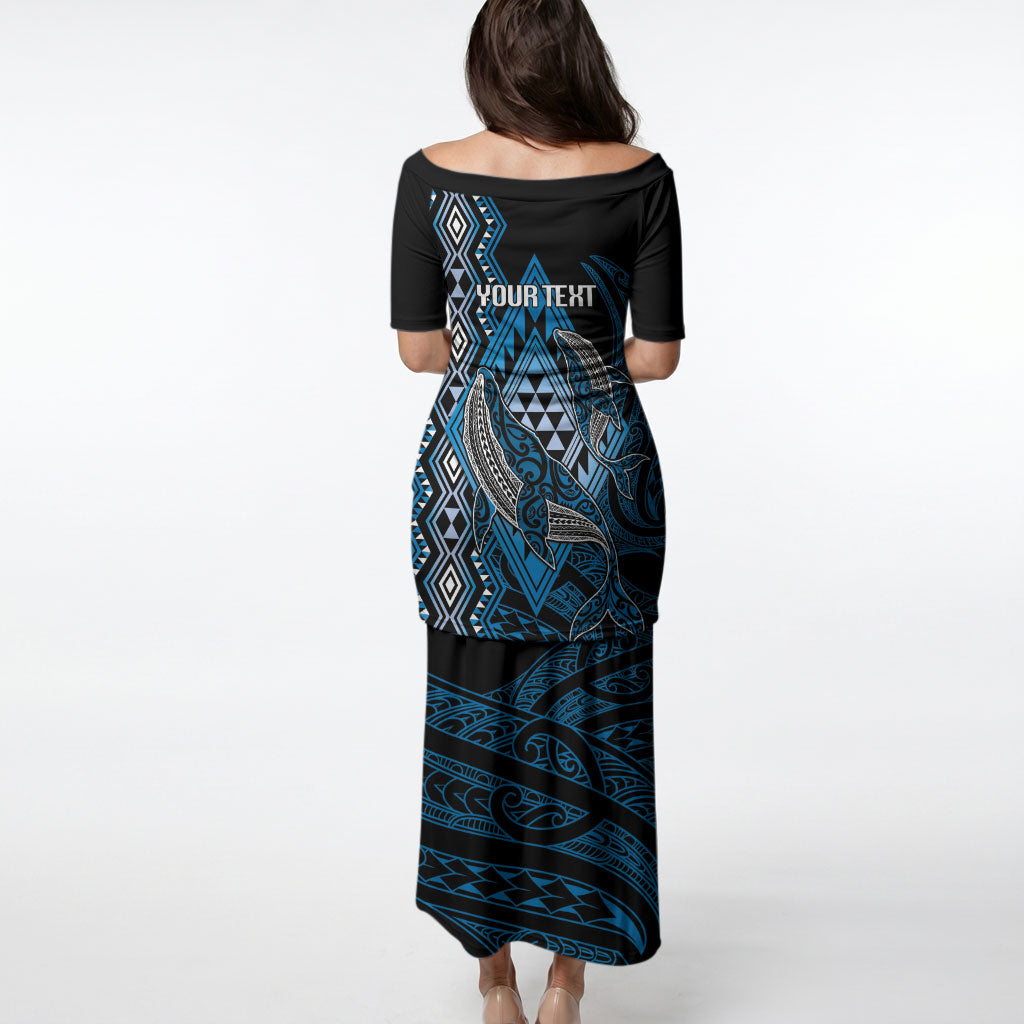 Aotearoa Iwi Ngati Porou Personalised Puletasi NZ Maori Humpback Whale Taniko Motifs