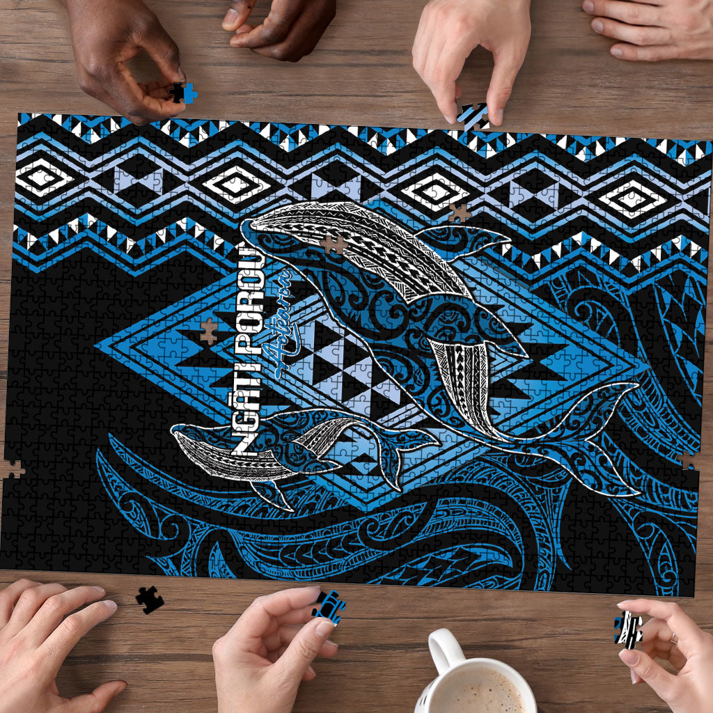Aotearoa Iwi Ngati Porou Puzzle NZ Maori Humpback Whale Taniko Motifs
