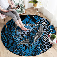 Aotearoa Iwi Ngati Porou Round Carpet NZ Maori Humpback Whale Taniko Motifs