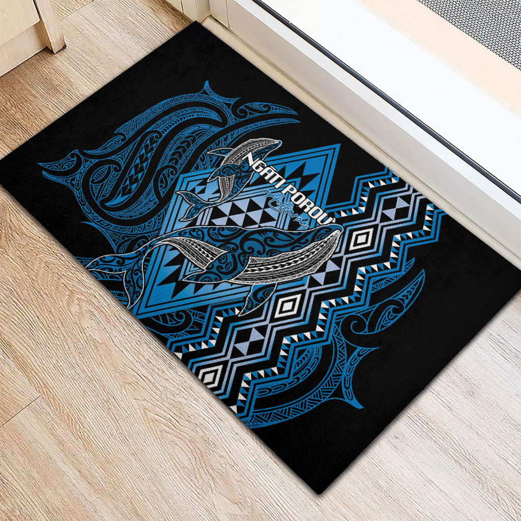 Aotearoa Iwi Ngati Porou Rubber Doormat NZ Maori Humpback Whale Taniko Motifs