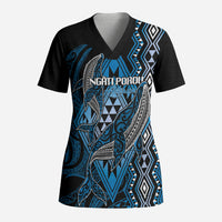 Aotearoa Iwi Ngati Porou Personalised Scrub Top NZ Maori Humpback Whale Taniko Motifs