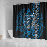 Aotearoa Iwi Ngati Porou Shower Curtain NZ Maori Humpback Whale Taniko Motifs