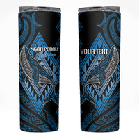 Aotearoa Iwi Ngati Porou Personalised Skinny Tumbler NZ Maori Humpback Whale Taniko Motifs