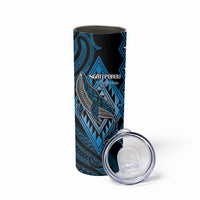 Aotearoa Iwi Ngati Porou Personalised Skinny Tumbler NZ Maori Humpback Whale Taniko Motifs