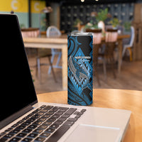Aotearoa Iwi Ngati Porou Personalised Skinny Tumbler NZ Maori Humpback Whale Taniko Motifs