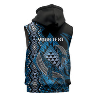 Aotearoa Iwi Ngati Porou Personalised Sleeveless Hoodie NZ Maori Humpback Whale Taniko Motifs
