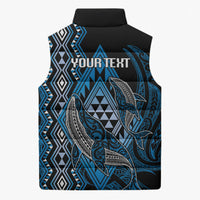 Aotearoa Iwi Ngati Porou Personalised Sleeveless Puffer Jacket NZ Maori Humpback Whale Taniko Motifs