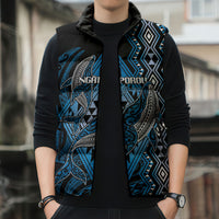Aotearoa Iwi Ngati Porou Personalised Sleeveless Puffer Jacket NZ Maori Humpback Whale Taniko Motifs
