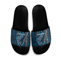 Aotearoa Iwi Ngati Porou Slide Sandals NZ Maori Humpback Whale Taniko Motifs