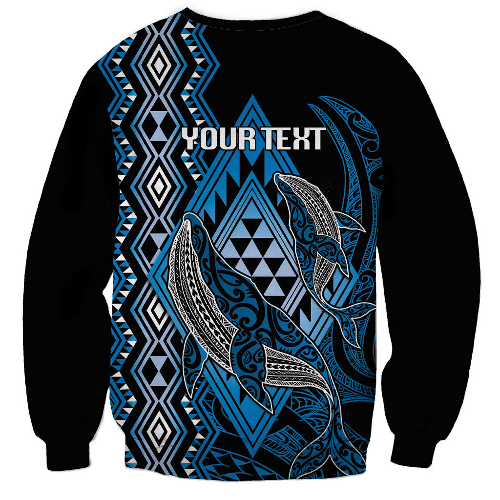 Aotearoa Iwi Ngati Porou Personalised Sweatshirt NZ Maori Humpback Whale Taniko Motifs
