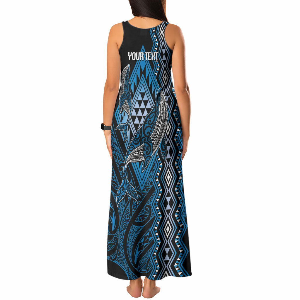 Aotearoa Iwi Ngati Porou Personalised Tank Maxi Dress NZ Maori Humpback Whale Taniko Motifs