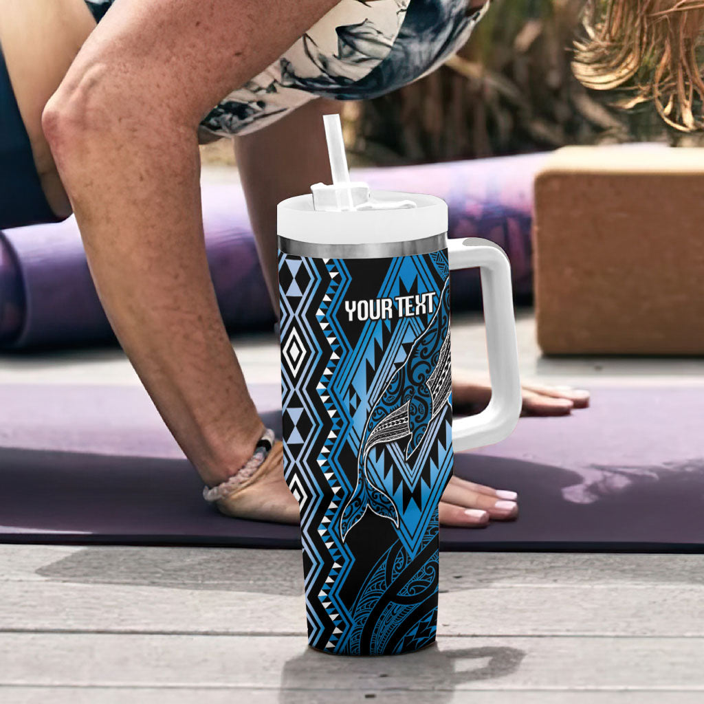 Aotearoa Iwi Ngati Porou Personalised Tumbler With Handle NZ Maori Humpback Whale Taniko Motifs