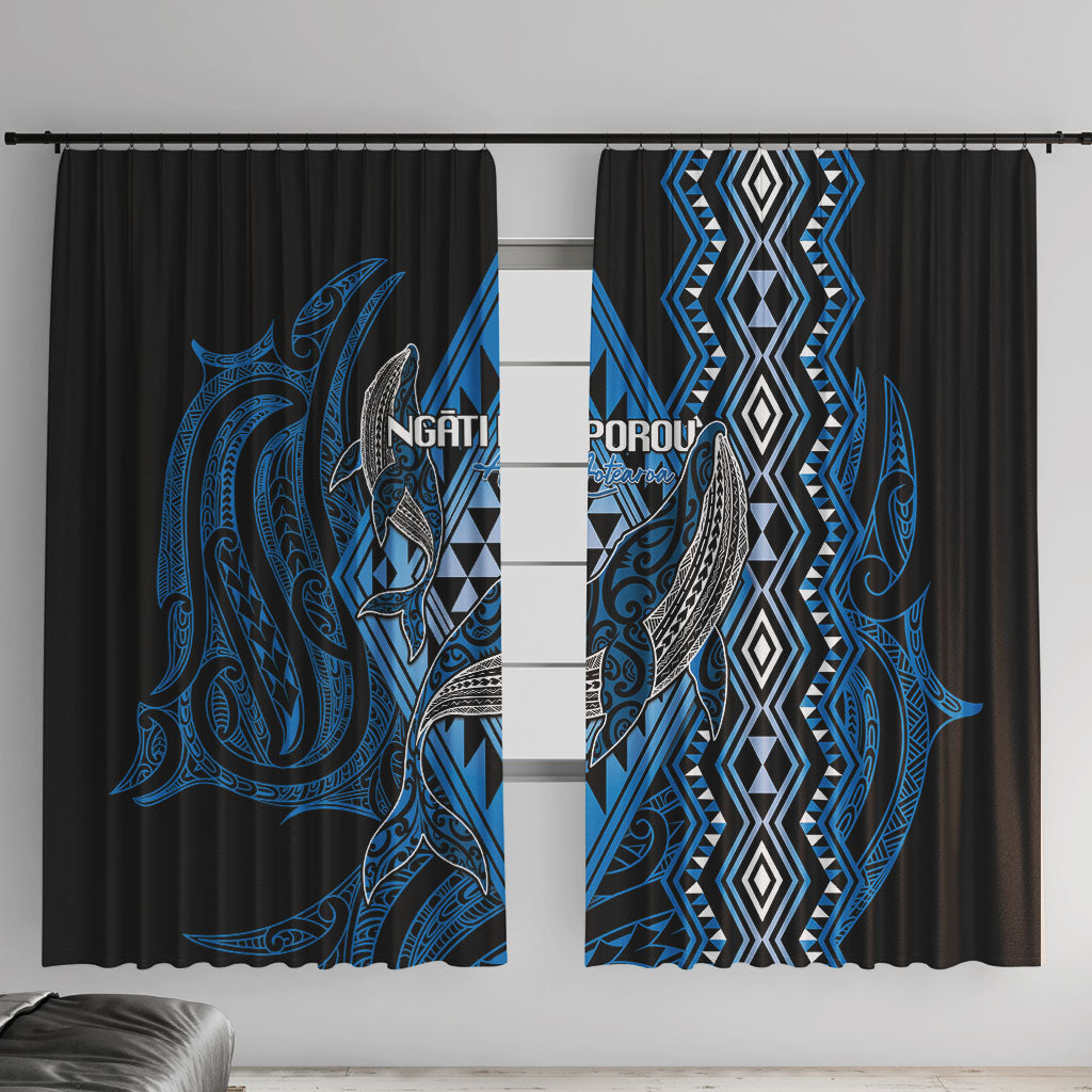 Aotearoa Iwi Ngati Porou Window Curtain NZ Maori Humpback Whale Taniko Motifs