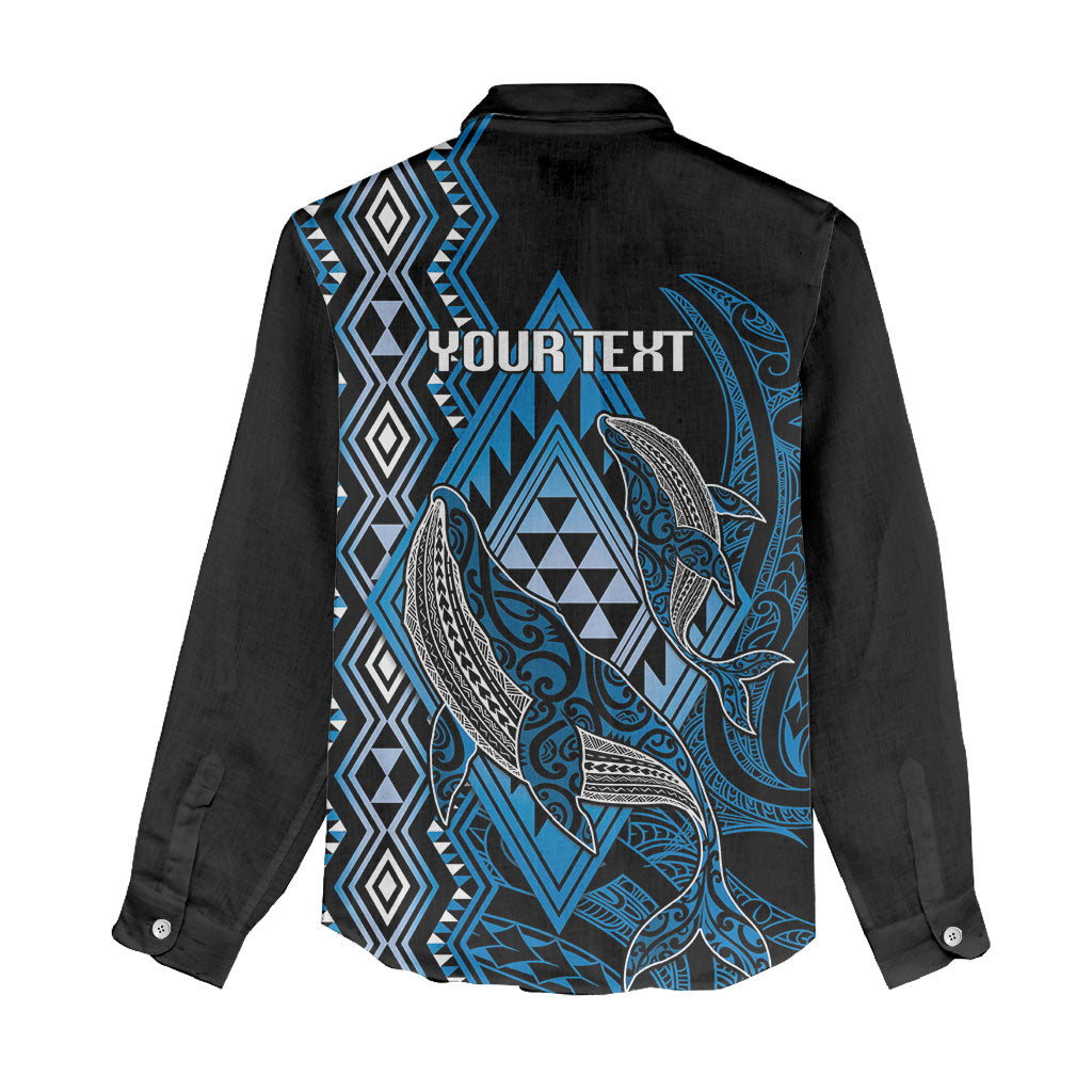 Aotearoa Iwi Ngati Porou Personalised Women Casual Shirt NZ Maori Humpback Whale Taniko Motifs