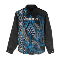 Aotearoa Iwi Ngati Porou Personalised Women Casual Shirt NZ Maori Humpback Whale Taniko Motifs