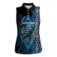 Aotearoa Iwi Ngati Porou Personalised Women Sleeveless Polo Shirt NZ Maori Humpback Whale Taniko Motifs