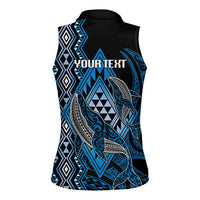 Aotearoa Iwi Ngati Porou Personalised Women Sleeveless Polo Shirt NZ Maori Humpback Whale Taniko Motifs