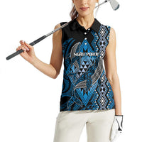 Aotearoa Iwi Ngati Porou Personalised Women Sleeveless Polo Shirt NZ Maori Humpback Whale Taniko Motifs
