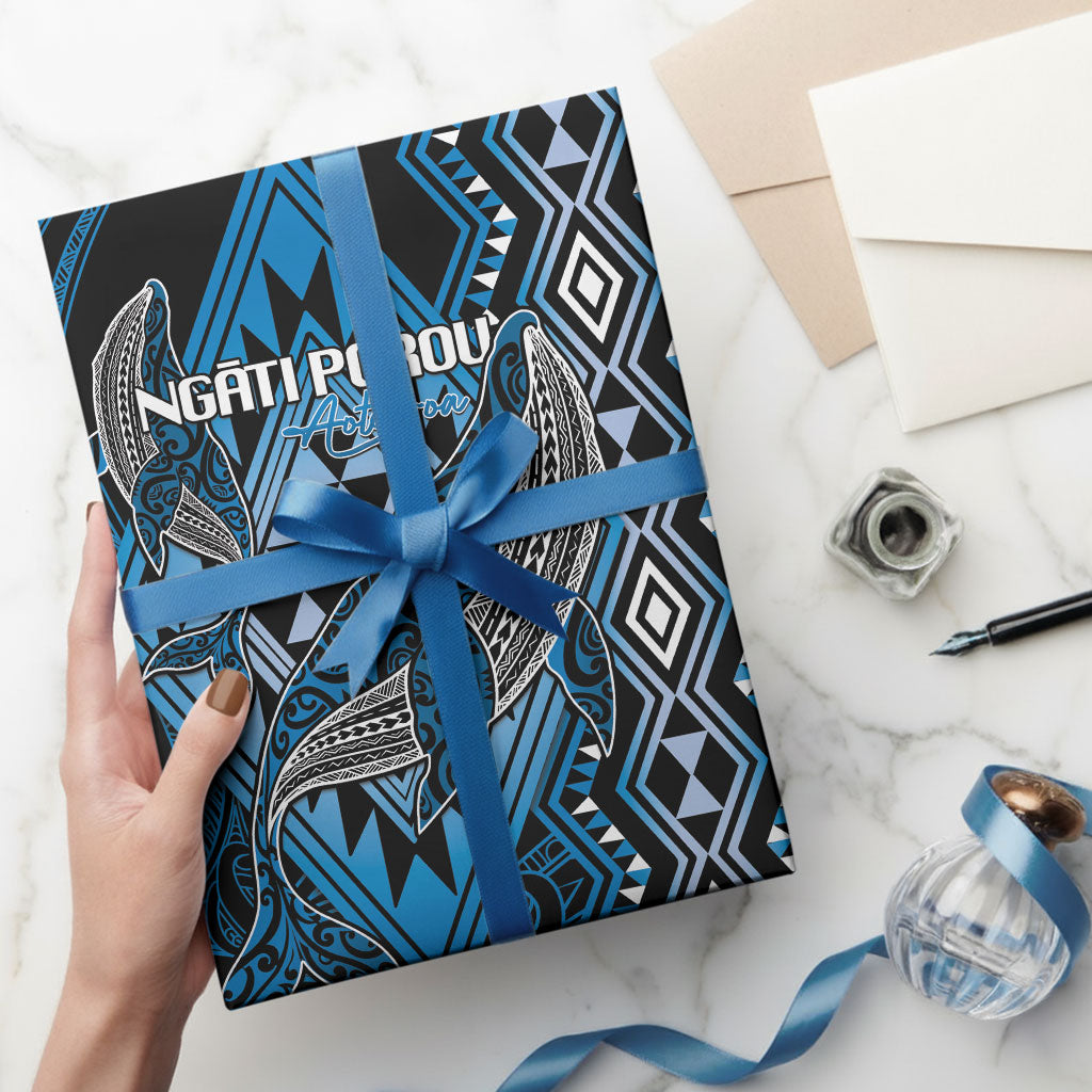 Aotearoa Iwi Ngati Porou Wrapping Paper NZ Maori Humpback Whale Taniko Motifs
