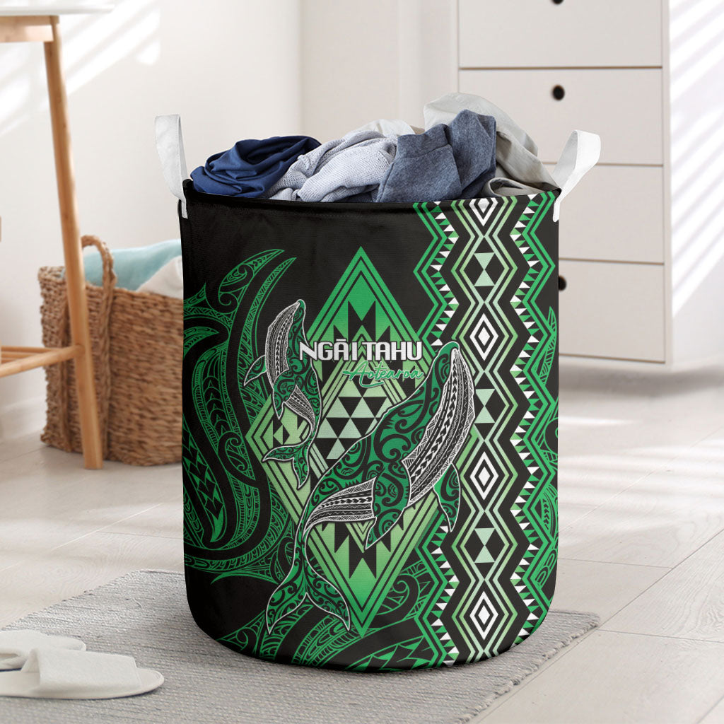 Aotearoa Iwi Ngai Tahu Laundry Basket NZ Maori Humpback Whale Taniko Motifs