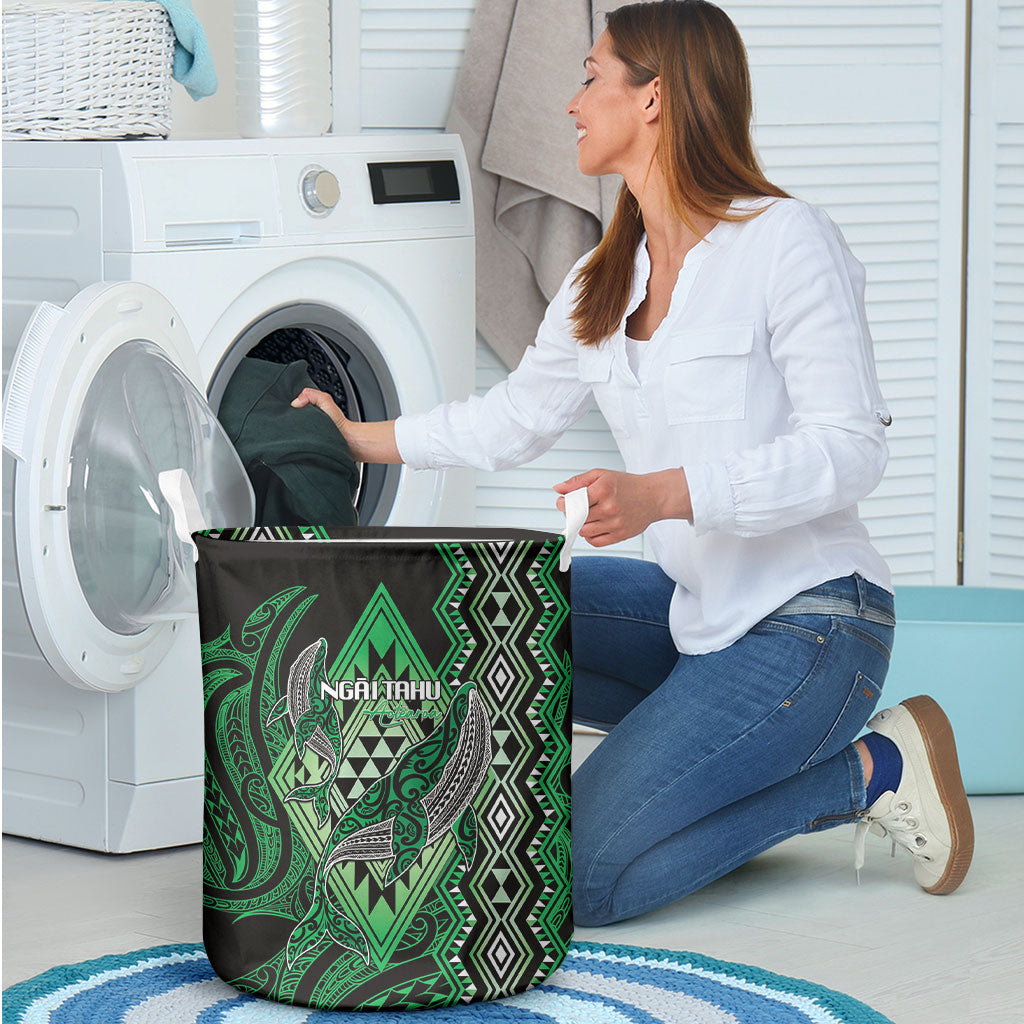 Aotearoa Iwi Ngai Tahu Laundry Basket NZ Maori Humpback Whale Taniko Motifs