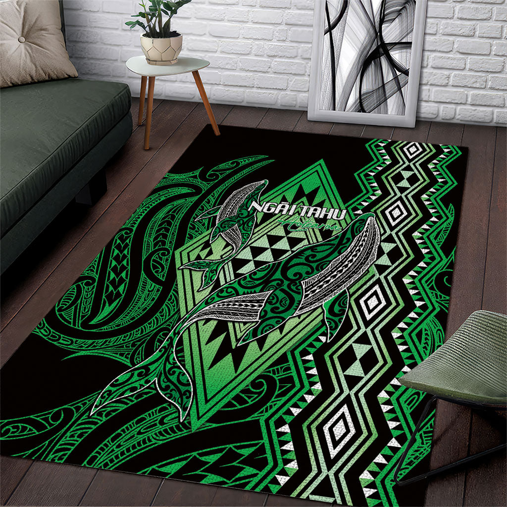 Aotearoa Iwi Ngai Tahu Area Rug NZ Maori Humpback Whale Taniko Motifs