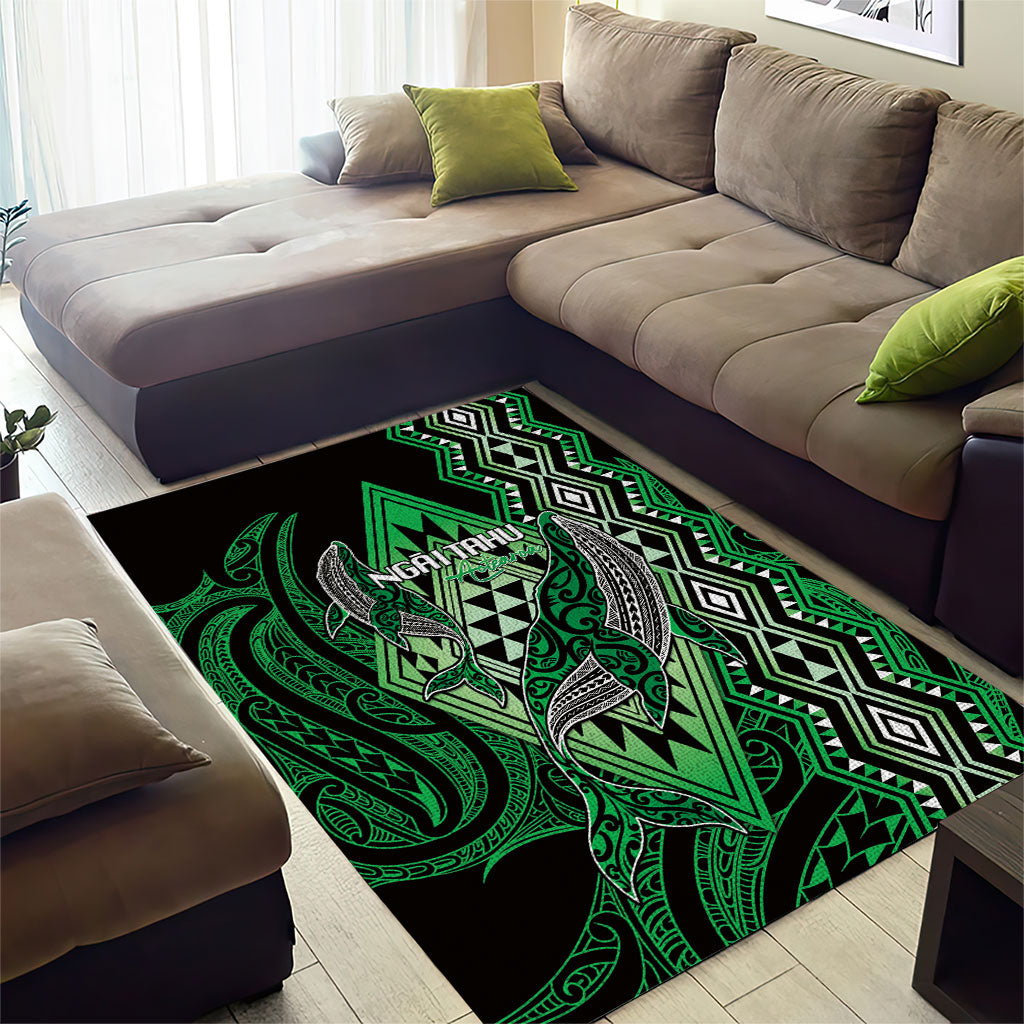 Aotearoa Iwi Ngai Tahu Area Rug NZ Maori Humpback Whale Taniko Motifs