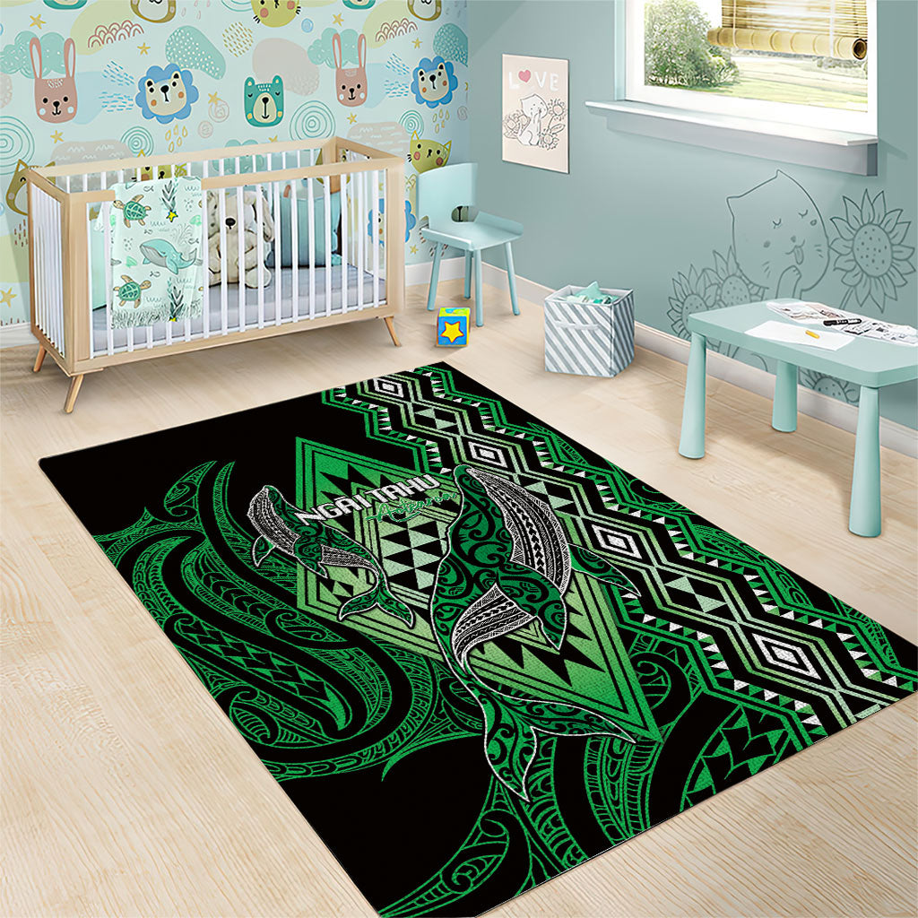 Aotearoa Iwi Ngai Tahu Area Rug NZ Maori Humpback Whale Taniko Motifs
