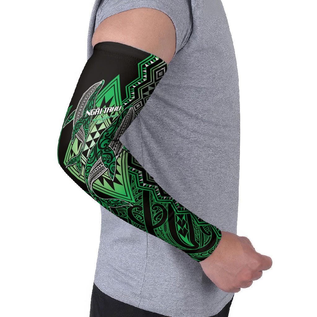 Aotearoa Iwi Ngai Tahu Personalised Arm Sleeves NZ Maori Humpback Whale Taniko Motifs
