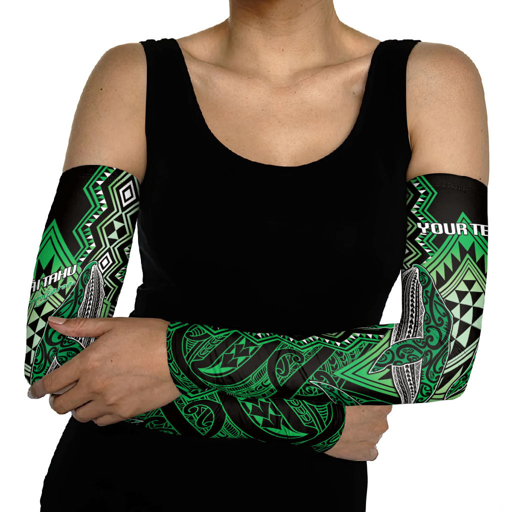 Aotearoa Iwi Ngai Tahu Personalised Arm Sleeves NZ Maori Humpback Whale Taniko Motifs