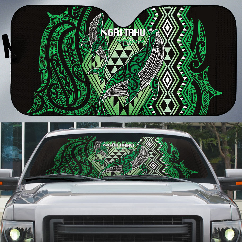 Aotearoa Iwi Ngai Tahu Auto Sun Shade NZ Maori Humpback Whale Taniko Motifs