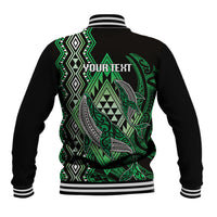 Aotearoa Iwi Ngai Tahu Personalised Baseball Jacket NZ Maori Humpback Whale Taniko Motifs