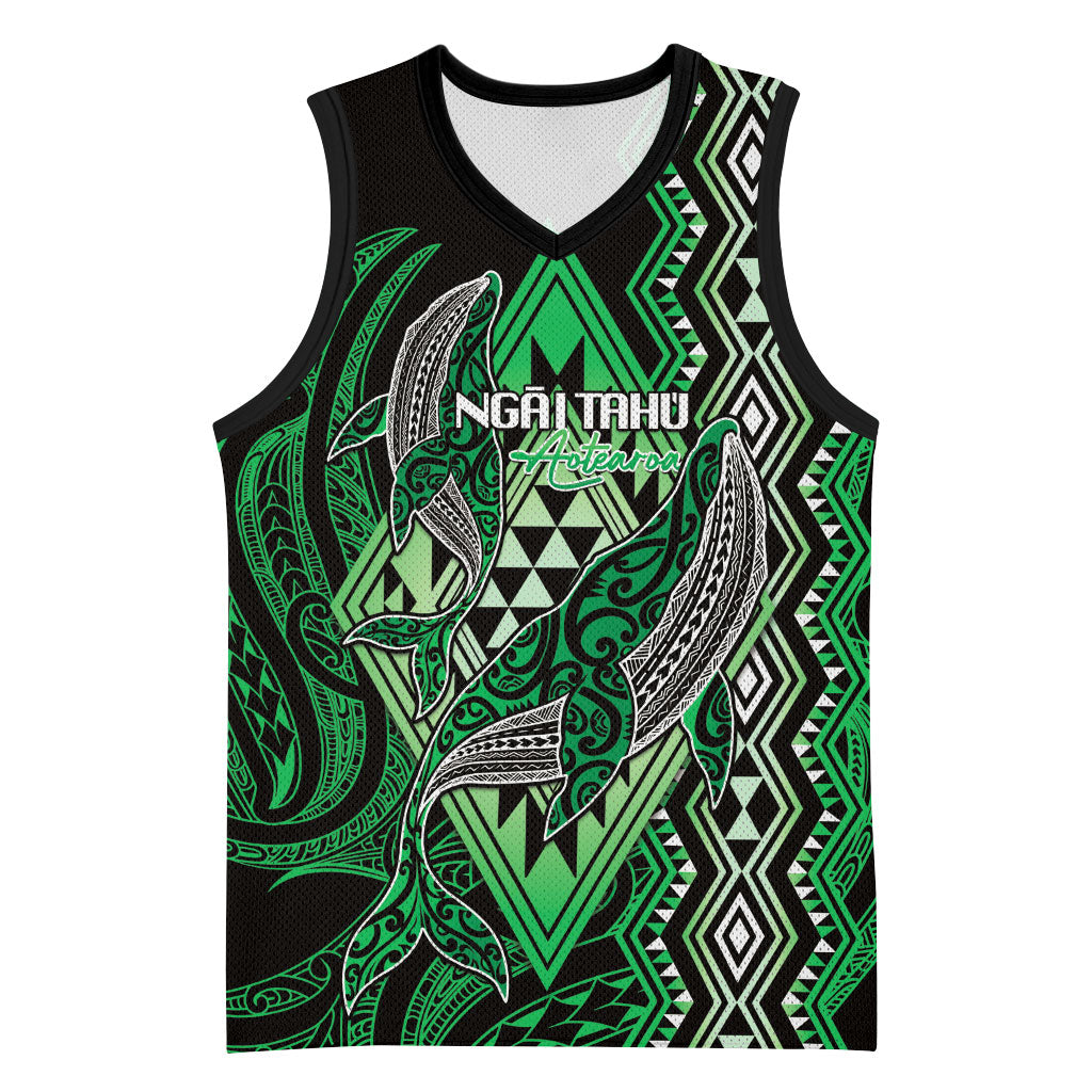 Aotearoa Iwi Ngai Tahu Personalised Basketball Jersey NZ Maori Humpback Whale Taniko Motifs