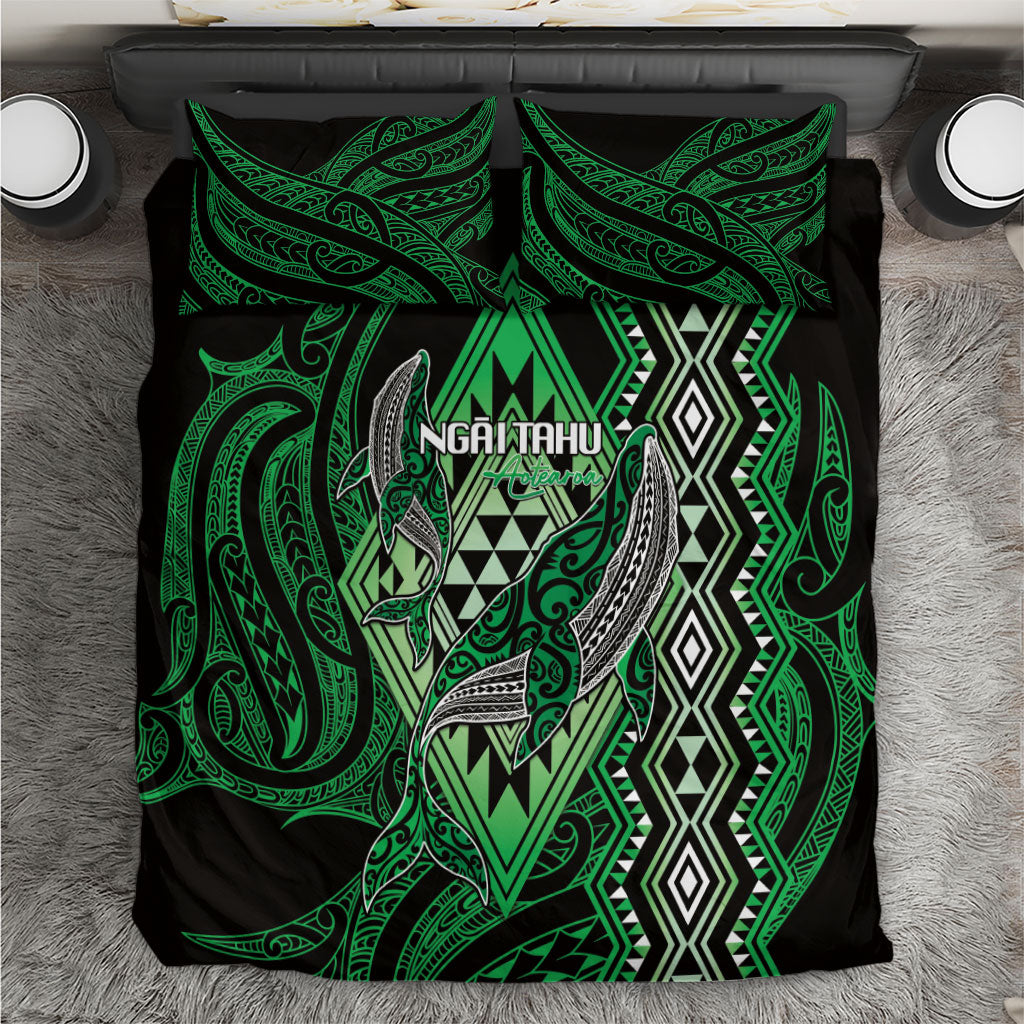 Aotearoa Iwi Ngai Tahu Bedding Set NZ Maori Humpback Whale Taniko Motifs
