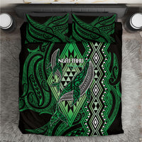 Aotearoa Iwi Ngai Tahu Bedding Set NZ Maori Humpback Whale Taniko Motifs