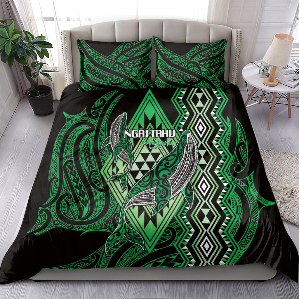 Aotearoa Iwi Ngai Tahu Bedding Set NZ Maori Humpback Whale Taniko Motifs