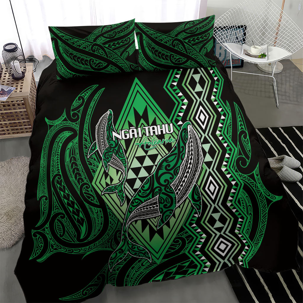Aotearoa Iwi Ngai Tahu Bedding Set NZ Maori Humpback Whale Taniko Motifs