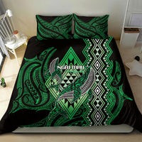 Aotearoa Iwi Ngai Tahu Bedding Set NZ Maori Humpback Whale Taniko Motifs