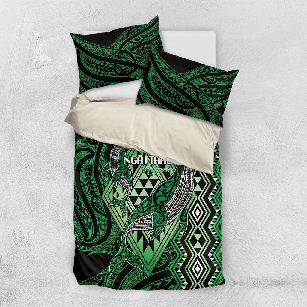 Aotearoa Iwi Ngai Tahu Bedding Set NZ Maori Humpback Whale Taniko Motifs