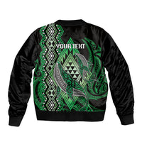 Aotearoa Iwi Ngai Tahu Personalised Bomber Jacket NZ Maori Humpback Whale Taniko Motifs