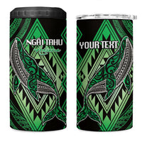 Aotearoa Iwi Ngai Tahu Personalised 4 in 1 Can Cooler Tumbler NZ Maori Humpback Whale Taniko Motifs