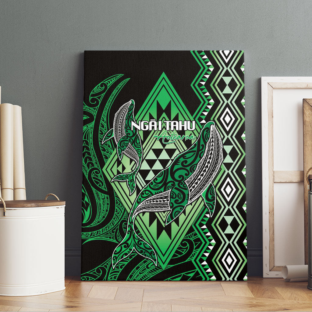 Aotearoa Iwi Ngai Tahu Canvas Wall Art NZ Maori Humpback Whale Taniko Motifs