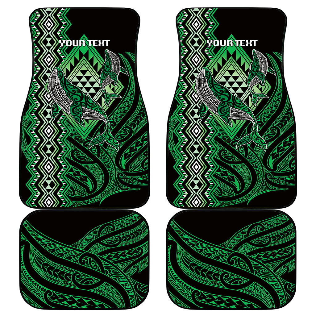 Aotearoa Iwi Ngai Tahu Personalised Car Mats NZ Maori Humpback Whale Taniko Motifs
